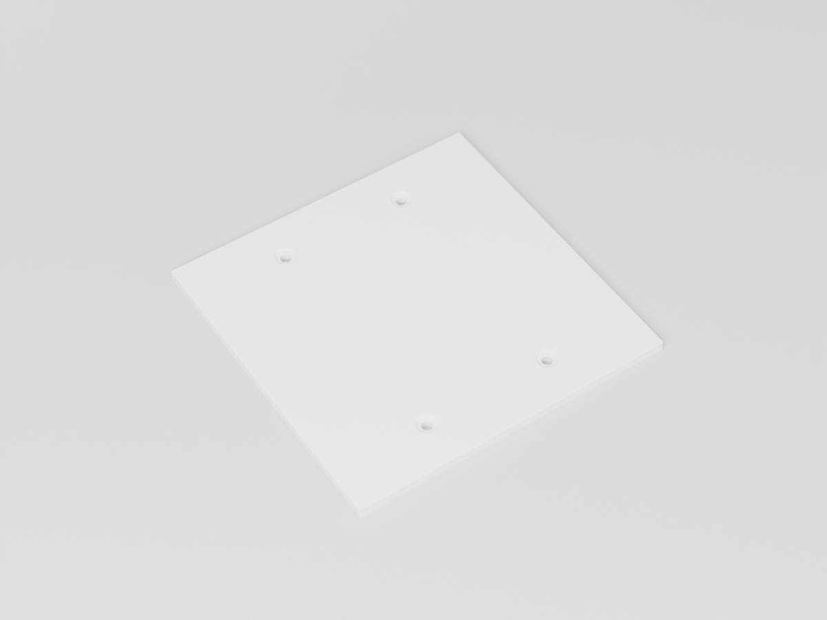CAD render of Low-Voltage Blank Cover Plate, 2-Gang