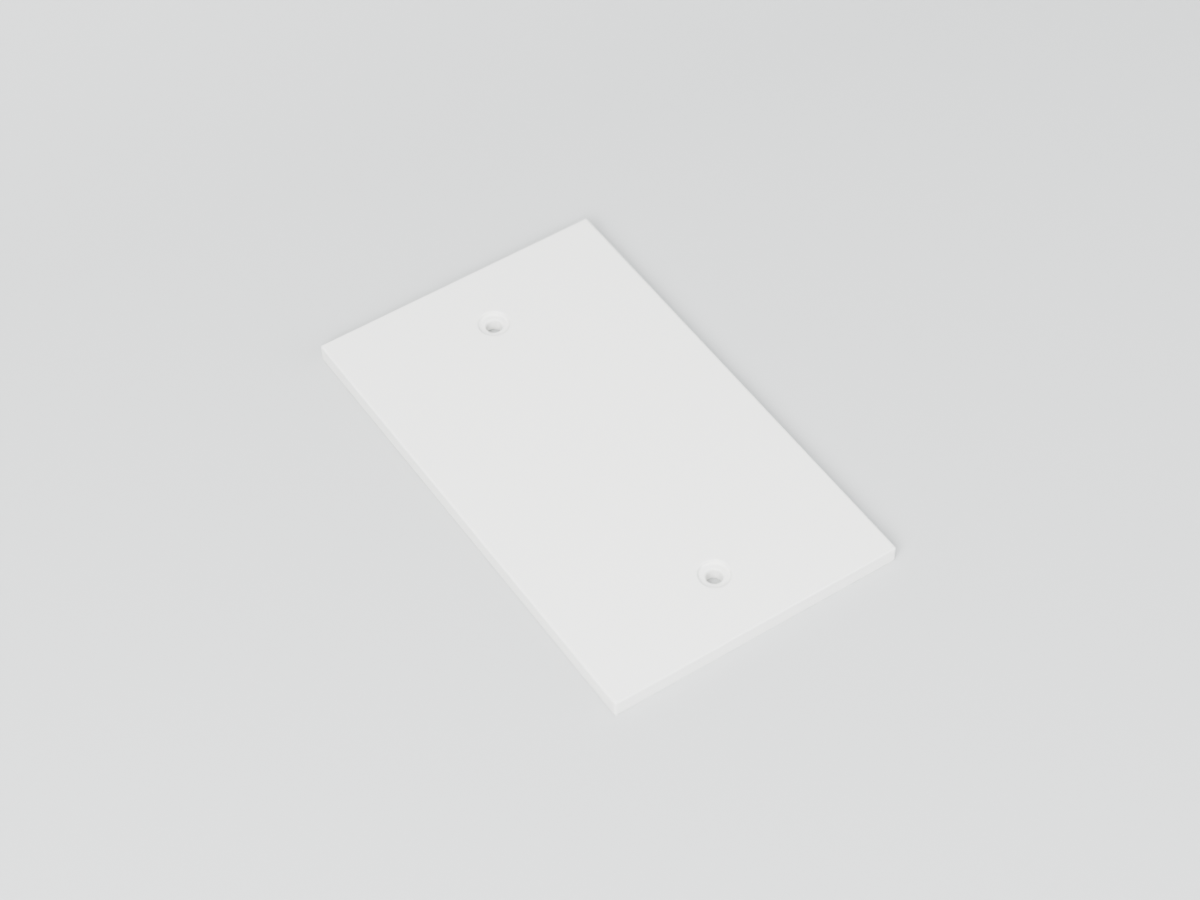 CAD render of Low-Voltage Blank Cover Plate, 1-Gang