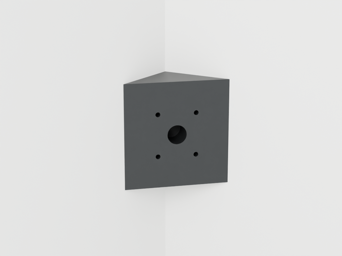CAD render of Corner Mount Adapter