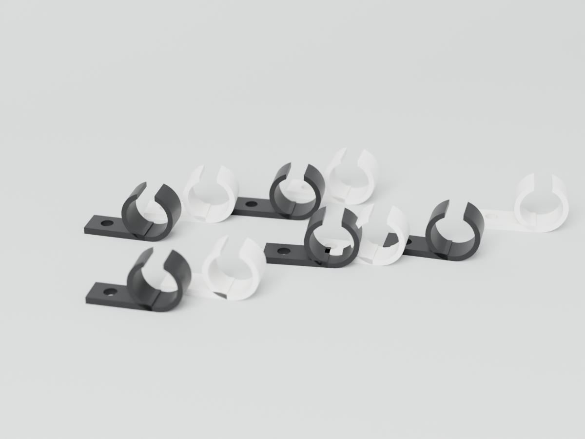 CAD render of Patch-Cord Routing Clips, 20-Pack