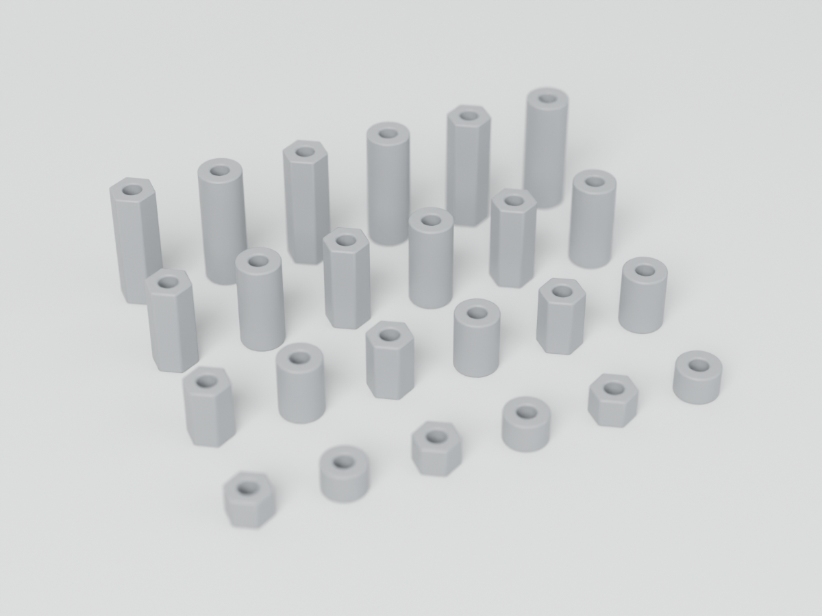CAD render of Standoff & Spacer Kit