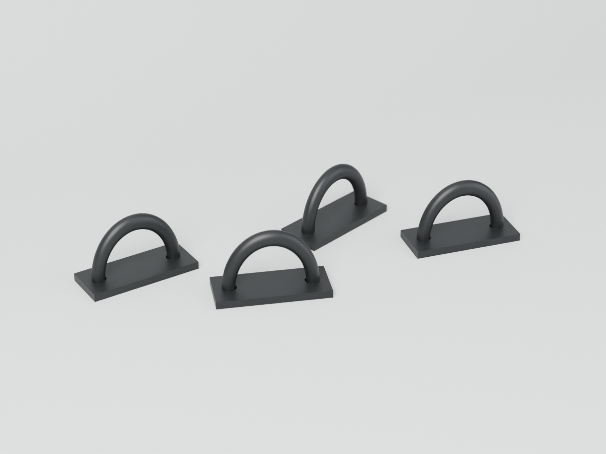 CAD render of Patch-Cord Routing Rings, 4-Pack